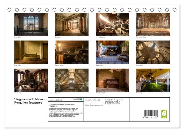 Produktbild: Vergessene Sch&auml;tze - Forgotten Treasures (Tischkalender 2026 DIN A5 quer), CALVENDO Monatskalender