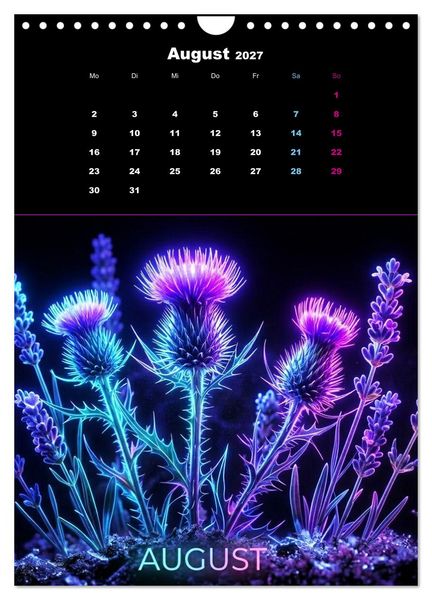 Produktbild: Neon Botanicals - Flora im Lichtrausch (Wandkalender 2027 DIN A4 hoch), CALVENDO Monatskalender