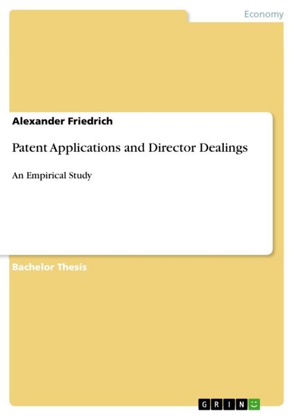 Produktbild: Patent Applications and Director Dealings