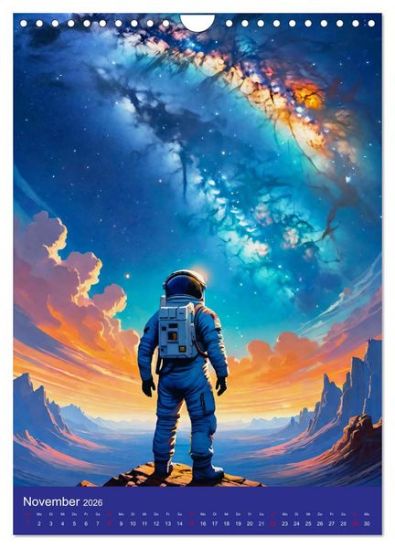 Produktbild: Astronauten. Auf Entdeckungsreise in fremde Galaxien (Wandkalender 2026 DIN A4 hoch), CALVENDO Monatskalender