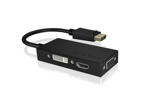 RAIDSONIC ICY BOX 3-in-1 DisplayPort zu HDMI, DVI-D und VGA Grafikadapter