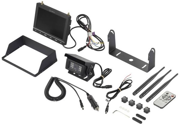 Produktbild: Renkforce RV2,4-7 R&uuml;ckfahrvideosystem 2 Kamera-Eing&auml;nge Schraubmontage Schwarz (matt)