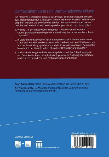 Produktbild: Demokratietheorie und Demokratieentwicklung