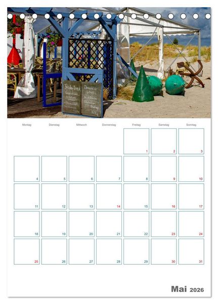 Produktbild: Ostseebad Prerow - Dar&szlig;er Momente - Terminplaner (Tischkalender 2026 DIN A5 hoch), CALVENDO Monatskalender