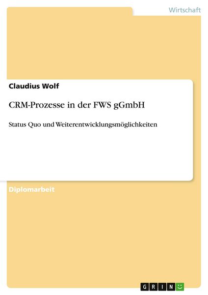Produktbild: CRM-Prozesse in der FWS gGmbH