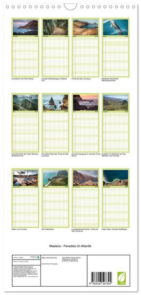 Produktbild: Familienplaner 2026 - Madeira - Paradies im Atlantik mit 5 Spalten (Wandkalender, 21 x 45 cm) CALVENDO