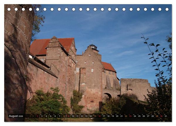 Produktbild: Burgen & Schl&ouml;sser im Odenwald (Tischkalender 2026 DIN A5 quer), CALVENDO Monatskalender