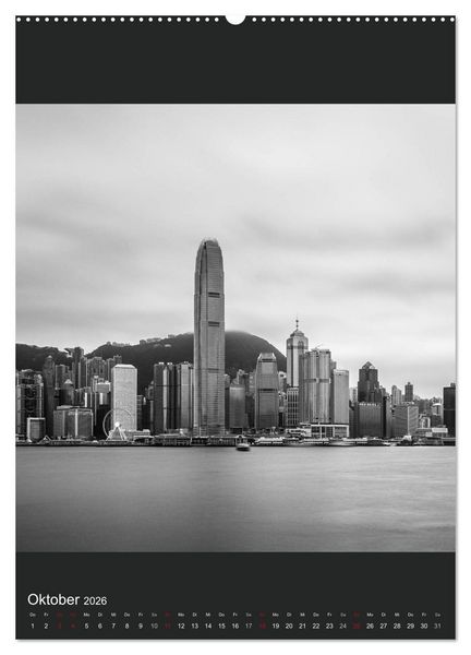 Produktbild: Hongkong schwarzwei&szlig; (Wandkalender 2026 DIN A2 hoch), CALVENDO Monatskalender