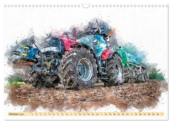 Produktbild: Traktoren - malerische Kraftpakete in der Landwirtschaft (Wandkalender 2026 DIN A3 quer), CALVENDO Monatskalender