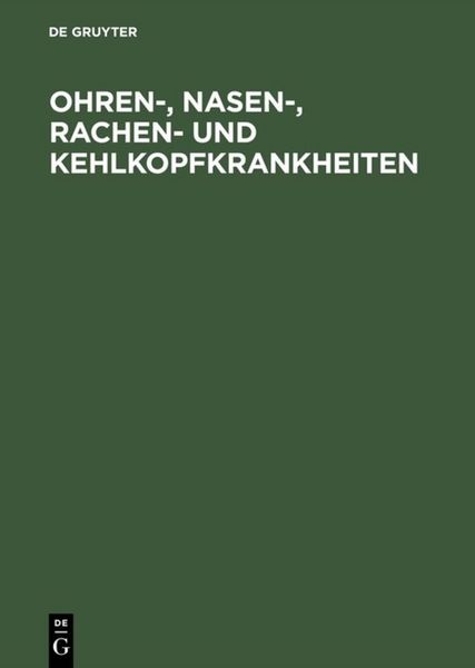Produktbild: Ohren-, Nasen-, Rachen- und Kehlkopfkrankheiten
