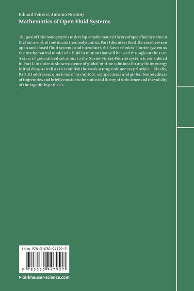 Produktbild: Mathematics of Open Fluid Systems