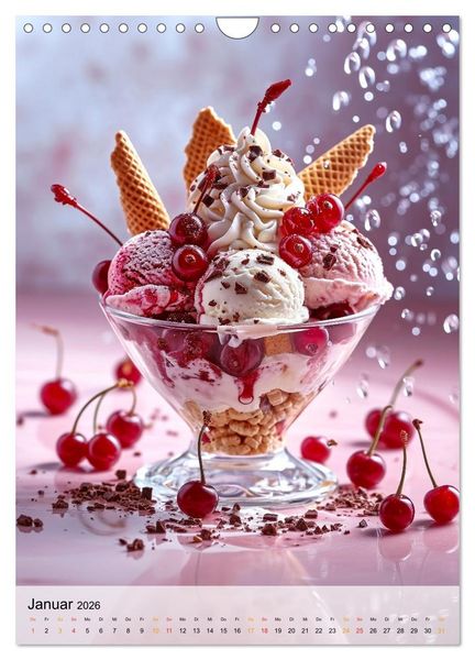 Produktbild: Eis - Raffinessen f&uuml;r Gourmets (Wandkalender 2026 DIN A4 hoch), CALVENDO Monatskalender