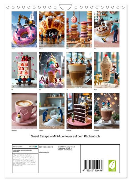 Produktbild: Sweet Escape &ndash; Mini-Abenteuer auf dem K&uuml;chentisch (Wandkalender 2027 DIN A4 hoch), CALVENDO Monatskalender