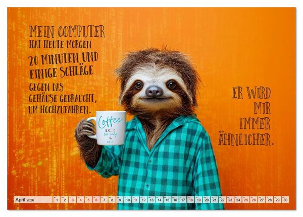 Produktbild: Tierischer Taskmanager (Tischkalender 2026 DIN A5 quer), CALVENDO Monatskalender