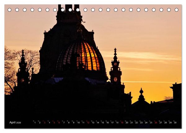 Produktbild: Elbflorenzansichten (Tischkalender 2026 DIN A5 quer), CALVENDO Monatskalender