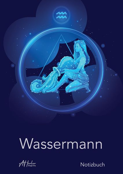 Produktbild: Sternzeichen Wassermann Notizbuch | Designed by Alfred Herler