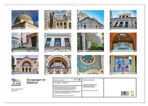 Produktbild: Synagogen im Baltikum (Wandkalender 2026 DIN A2 quer), CALVENDO Monatskalender
