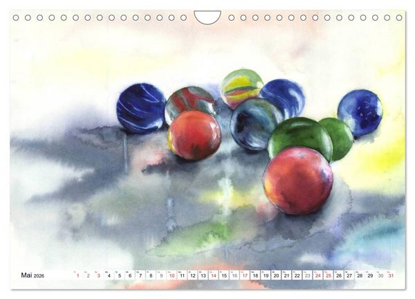 Produktbild: Stillleben Aquarelle (Wandkalender 2026 DIN A4 quer), CALVENDO Monatskalender