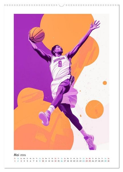Produktbild: Basketball im Blut (Wandkalender 2026 DIN A2 hoch), CALVENDO Monatskalender