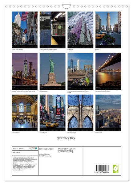 Produktbild: New York City (Wandkalender 2026 DIN A3 hoch), CALVENDO Monatskalender