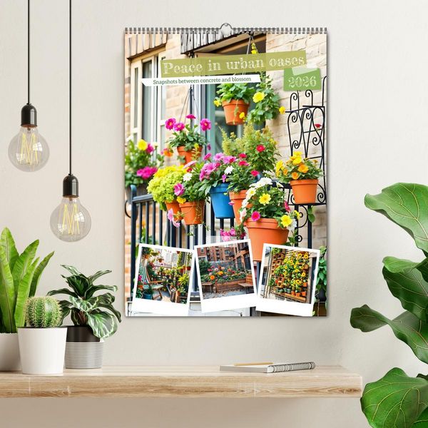 Produktbild: Peace in urban oases - Snapshots between concrete and blossom (Wall Calendar 2026 DIN A2 portrait), CALVENDO 12 Month Wall Calendar