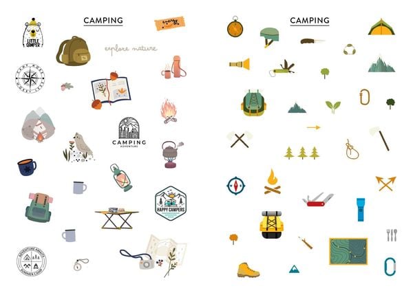 Produktbild: Bullet Journal Stickerbuch &ndash; Camping & Nature Love &ndash; &Uuml;ber 600 Sticker f&uuml;r alle Outdoor-Fans