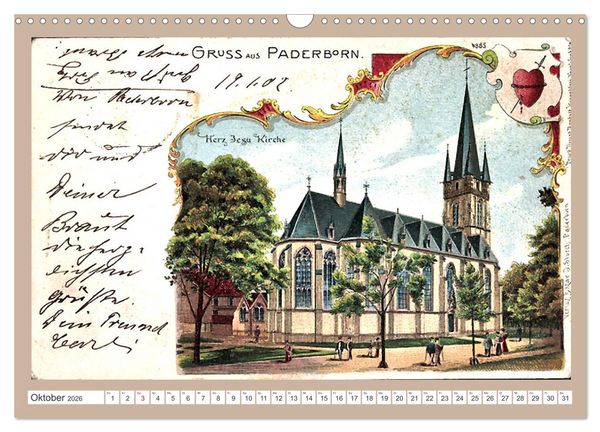 Produktbild: Gru&szlig; aus Paderborn (Wandkalender 2026 DIN A3 quer), CALVENDO Monatskalender