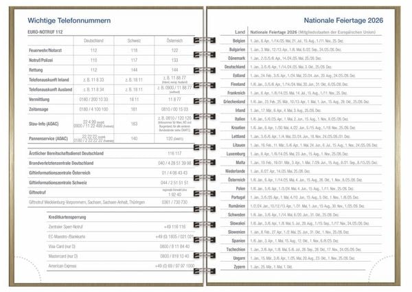 Produktbild: Wochen-Cheftimer A5, Alu gold 2027