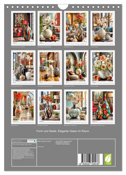 Produktbild: Form und Seele. Elegante Vasen im Raum (Wandkalender 2026 DIN A4 hoch), CALVENDO Monatskalender