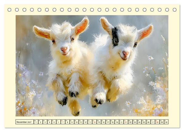 Produktbild: Zwergziegen. Kleine Wirbelwinde im Sonnenschein (Tischkalender 2027 DIN A5 quer), CALVENDO Monatskalender