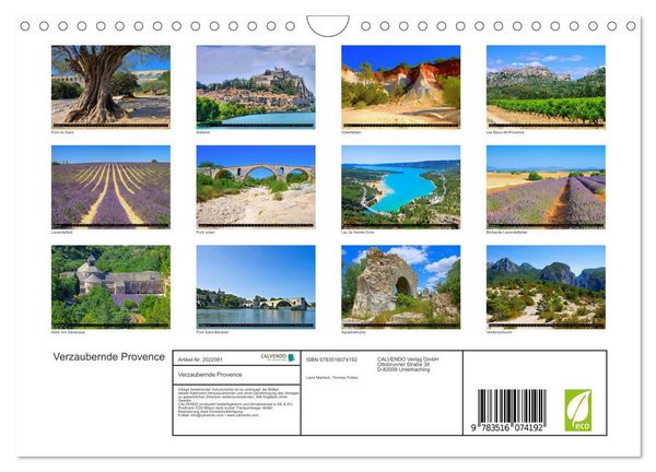 Produktbild: Verzaubernde Provence (Wandkalender 2026 DIN A4 quer), CALVENDO Monatskalender