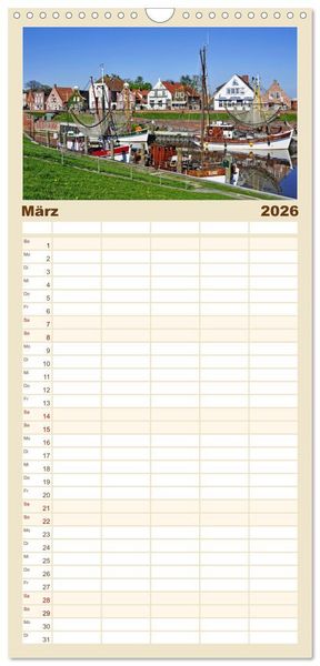 Produktbild: Familienplaner 2026 - Ostfriesland mit 5 Spalten (Wandkalender, 21 x 45 cm) CALVENDO