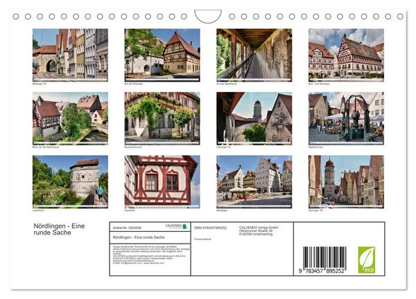 Produktbild: N&ouml;rdlingen - Eine runde Sache (Wandkalender 2026 DIN A4 quer), CALVENDO Monatskalender