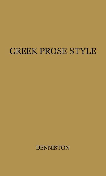 Produktbild: Greek Prose Style