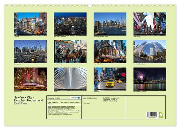 Produktbild: New York City - Zwischen Hudson und East River (Wandkalender 2026 DIN A2 quer), CALVENDO Monatskalender
