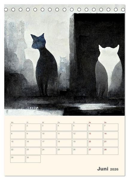 Produktbild: Die 7 Leben einer Katze (Tischkalender 2026 DIN A5 hoch), CALVENDO Monatskalender