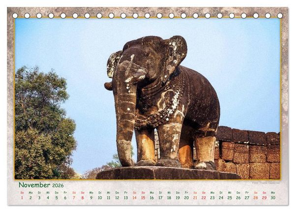 Produktbild: Kambodscha, Angkor Thom, Angkor Wat und Bayon (Tischkalender 2026 DIN A5 quer), CALVENDO Monatskalender