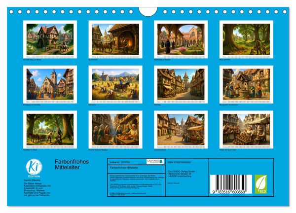 Produktbild: Farbenfrohes Mittelalter (Wandkalender 2026 DIN A4 quer), CALVENDO Monatskalender