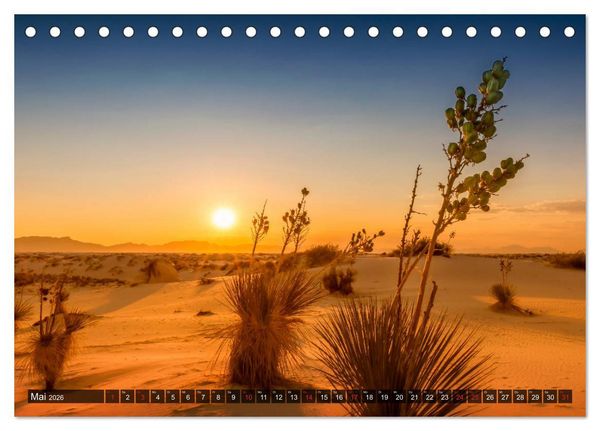 Produktbild: WHITE SANDS Die wei&szlig;e W&uuml;ste in New Mexico (Tischkalender 2026 DIN A5 quer), CALVENDO Monatskalender