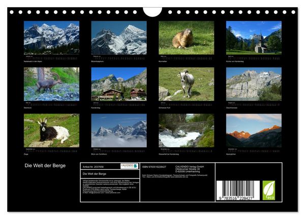 Produktbild: Die Welt der Berge (Wandkalender 2026 DIN A4 quer), CALVENDO Monatskalender