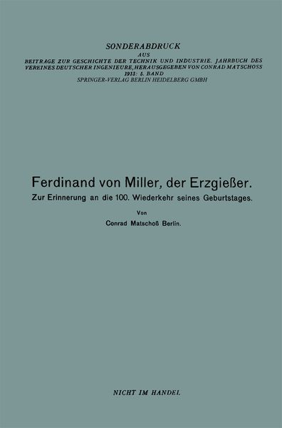 Produktbild: Ferdinand von Miller, der Erzgie&szlig;er