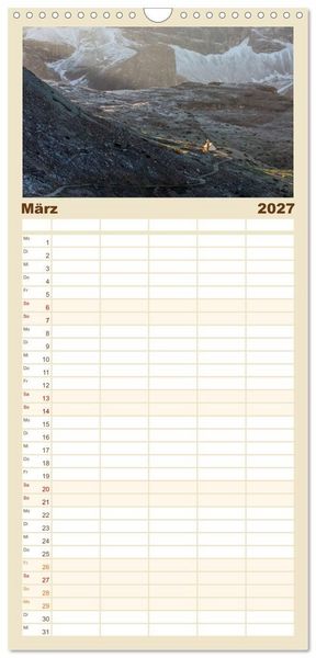 Produktbild: Familienplaner 2027 - Berge. Wege in die Natur mit 5 Spalten (Wandkalender, 21 x 45 cm) CALVENDO