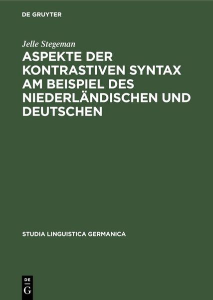 Produktbild: Aspekte der kontrastiven Syntax am Beispiel des Niederl&auml;ndischen und Deutschen