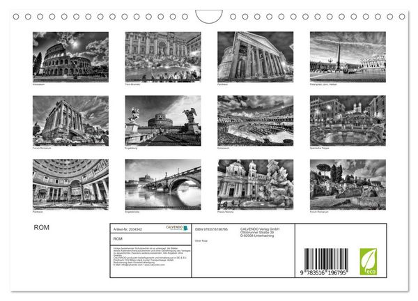 Produktbild: ROM (Wandkalender 2026 DIN A4 quer), CALVENDO Monatskalender