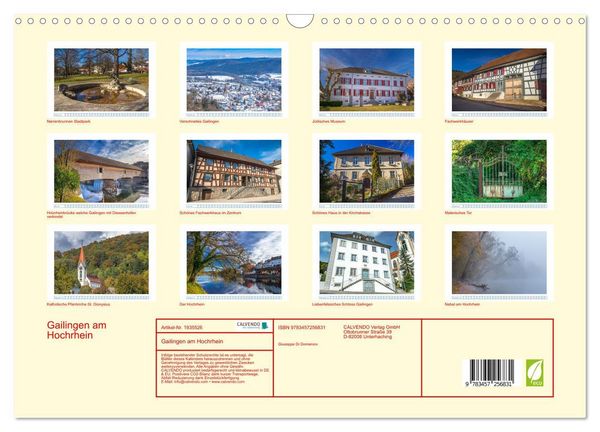 Produktbild: Gailingen am Hochrhein (Wandkalender 2026 DIN A3 quer), CALVENDO Monatskalender