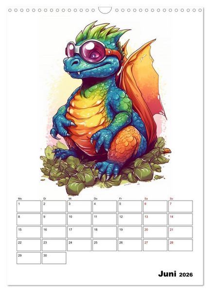 Produktbild: Niedliche Drachen (Wandkalender 2026 DIN A3 hoch), CALVENDO Monatskalender