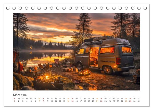 Produktbild: Abenteuer Camping (Tischkalender 2026 DIN A5 quer), CALVENDO Monatskalender