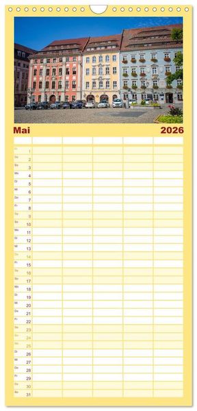 Produktbild: Familienplaner 2026 - Bautzen - Sorbisches Zentrum in der Oberlausitz mit 5 Spalten (Wandkalender, 21 x 45 cm) CALVENDO
