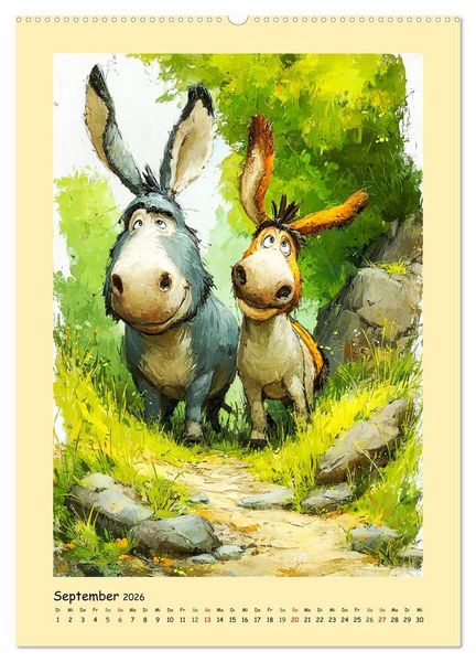 Produktbild: Gl&uuml;ckliche Tiere. Ein lieblicher Kinderkalender (Wandkalender 2026 DIN A2 hoch), CALVENDO Monatskalender