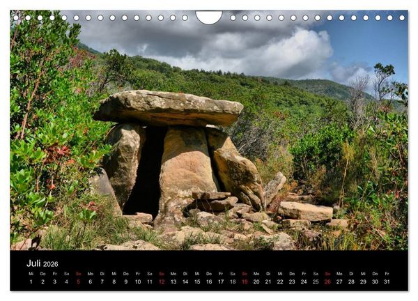 Produktbild: Frankreichs geheimnisvoller S&uuml;den - Dolmen und Menhire im Languedoc-Roussillon (Wandkalender 2026 DIN A4 quer), CALVENDO Monatskalender